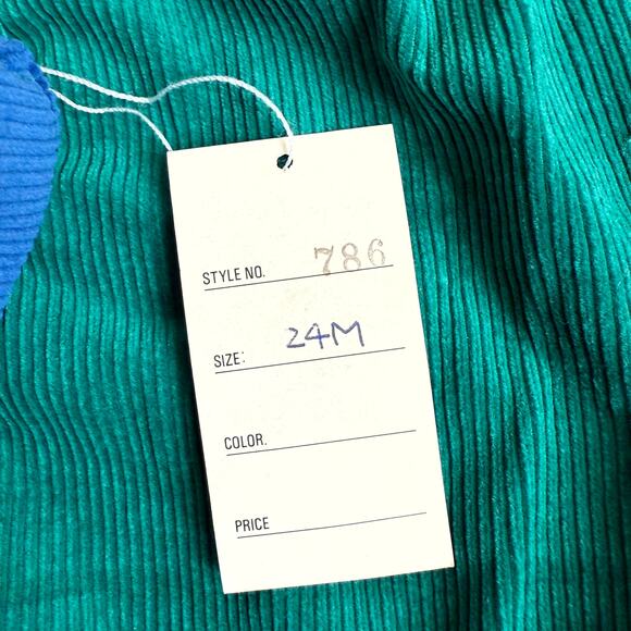 Vintage 90s MGM Kid's Fashion 3-Piece Overalls Set Boys 24M Corduroy Dino Print - Picture 7 of 10